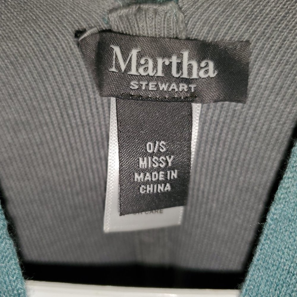 Martha Stewart Reversible Wrap Sweater Ruana - Turquo… - Gem